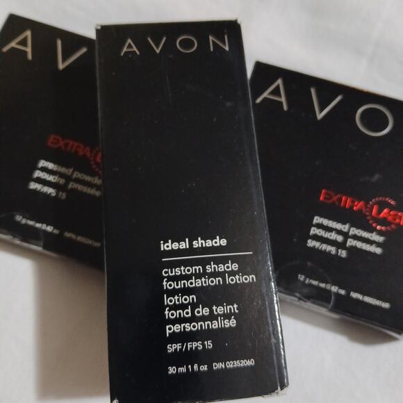 AVON-3 NIB-2 pressed powder Translucent .42oz-1 Ideal Shade foundation light 1oz